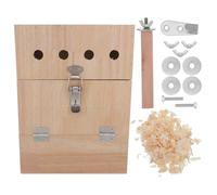 Toyvian Caja Nido de Cría para Periquitos Mediana Colgante sin Cajón Madera Sólida para Jaulas de Pájaros Pequeños Suministros Cría de Loros y Aves