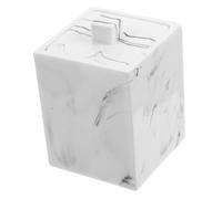 Toyvian Caja Organizadora de Algodón con Diseño Mármol Elegante para Baño y Tocador Almacenamiento Práctico para Hisopos Bastoncillos Palillos y Pequeños Accesorios para Hogar Oficina y