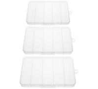 Toyvian Caja Organizadora Transparente de Plástico PP 3 Unidades 5 Compartimentos para Almacenamiento de Herramientas Aparejos de Pesca y Joyería Adecuado para Manualidades y Orden