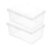 Toyvian Caja Porta Toallitas Húmedas para Ñiño 2 Unidades, Dispensador Plástico Transparente Tapa Antipolvo, Capacidad 1400 Ml, Tamaño 19,5 X 12,5 X 9,5 Cm, Adecuado para Baño,