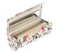 Toyvian Caja Portátil con Espejo de Tela y Plástico de Color Que Protege y Organiza Lápices Labiales Estuche Retro Floral para Pintalabios para Bolso Femenino