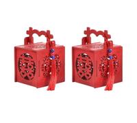 Toyvian Cajas de Dulces de Madera Diseño Creativo y Seguro 2 Piezas, Color Rojo Estilo Chino para Bodas para Fiestas Temáticas