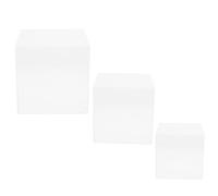 Toyvian Cajas Expositoras de Acrílico Transparentes 3 Piezas, Cubos Apilables para Exhibición de Joyas y Figuras, Soportes Multiusos para Decoración y Organización en Hogar y Eventos