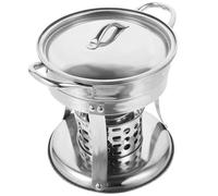 Toyvian Caldera contra Incendios de Acero Inoxidable Cocina Estufa de Olla Horno inducción portátil Bote Pequeña Estufa de hotpot Olla de Acero Hotpot Individual Vidrio