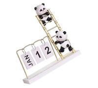 Toyvian Calendario de Sobremesa Flip con Decoración de Panda Calendario Perpetuo Rústico para Oficina y Hogar Adorno de Escritorio Creativo y Artístico