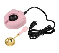 Toyvian Calentador Eléctrico de Sellos de Cera con Cuchara para Fundir Barras y Perlas Control de Temperatura Ajustable Protección contra Sobrecalentamiento Color Rosa Uso para