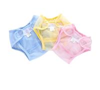 Toyvian Calzoncillos De Entrenamiento Para Bebés Lavables De Malla Transpirable 3 Piezas (rosa, Amarillo, Azul) Talla s 80, Cubrepañales Reutilizables Para Practicar Pipí y Uso Durante El Verano