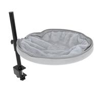 Toyvian Cama Nido para Mascotas Giratoria y Ajustable en Altura Hamaca para Gatos Malla Transpirable Gris Claro Cama para Gatos de Escritorio Adecuado para Descanso en Casa y Oficina