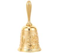 Toyvian Campana de Mano Clásica de Cobre para Entrenamiento de Mascotas Campana Decorativa Dorada Mango Cómodo y Sonido Fuerte y Señalización a Cuidadores