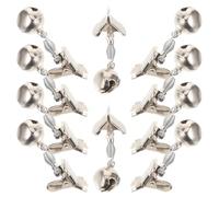 Toyvian Campanas de Alarma para Pesca al Aire Libre, Campana de Pesca de Metal, 10Pcs, Estilo Clip, Grandes, para caña de Pescar y Viaje de Pesca Varios Estilos