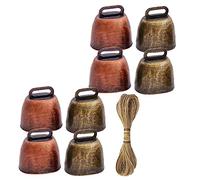Toyvian Campanas de Metal Vintage para Ganado Cuerda de Yute de Campanas Colgantes para Vacas Ovejas y Caballos Sonido y Duradero para Pastoreo