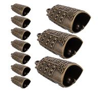 Toyvian Campanas de Viento DIY Vintage 16 Piezas, Colgantes de Campana de Cobre Dorado Diseño Dragón, Pequeños Dijes para Manualidades, Decoración Feng Shui para Puertas, Hogar