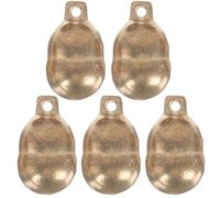 Toyvian Campanas para Collares de Perro 5 Piezas, Campanas para Mascotas de Cobre, Mini Campanillas Lisas Tamaño 4, Accesorio DIY para Collar, Colgantes Pequeños para Identificación