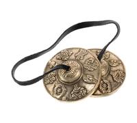 Toyvian Campanas Tingsha de Latón para Meditación y Relajación, Platillos de Dedo Budistas, Accesorios de Percusión Manual, Instrumentos Musicales para Ceremonias y Yoga, Varios estilos