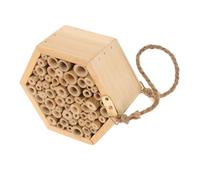Toyvian Casa Colgante de Madera para Abejas y Mariposas Refugio Natural para Jardín y Comedero de Aves Decoración Multifuncional para