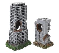 Toyvian Castillo Antiguo para Pecera 2 Piezas de Resina Decoración de Ruinas Realistas para Acuario Escondite para Peces y Camarones Bloques de Construcción para Paisaje Acuático