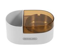 Toyvian Cenicero de Pared para Interior Tapa, sin Humo, Material Abs y Acero Inoxidable, Capacidad Grande, Práctico y Fácil de Limpiar para Baño o Exteriores