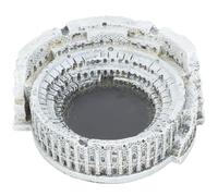 Toyvian Cenicero Redondo Retro de Escritorio para Fumar, Cenicero Doméstico Compacto de Resina Diseño Vintage de Coliseo Romano, Decoración Práctica para Oficina y Hogar