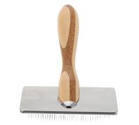 Toyvian Cepillo Cardador para Fieltrar Aguja de Lana Tamaño Medio Mango de Bambú Natural Cerdas Finas Resistentes Herramienta Portátil para Manualidades y Cuidado de Mascotas