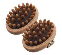 Toyvian Cepillo de Masaje de Meridianos de Madera de Haya 2 Unidades Masajeador Manual para Cuero Cabelludo y Cuerpo Exfoliante Corporal para Ducha Herramienta de Acupresión Portátil