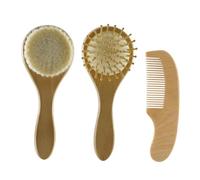 Toyvian Cepillo De Pelo Para Recién Nacido Peine De Lana Natural Cuidado Cabeza Masaje Para Desarrollo Del Cabello