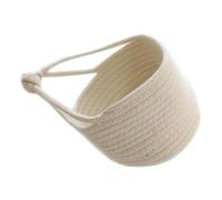 Toyvian Cesta Colgante de Cuerda de Algodón Color Claro Redonda Pequeña Organizador para Almacenamiento Hogar Cesta de Cosas para Juguetes y Artículos Varios Decorativa