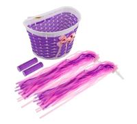 Toyvian Cesta Delantera para Bicicleta Niña con Cintas Decorativas y Empuñaduras Antideslizantes Accesorios para Bicicletas Infantiles y Scooters Color
