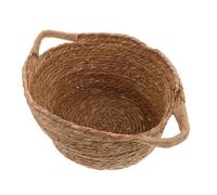 Toyvian Cesta para Fotografía de Recién Nacidos Asa Ligera y Multifuncional de Junco, Cesta Tejida Rústica y Elegante Adecuado para Sesión de Fotos de Bebés