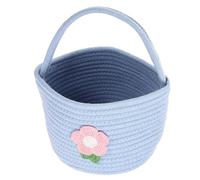 Toyvian Cesta Tejida Portátil de Cuerda de Algodón con Asa para Flores | Diseño Cartoon y Aspecto de Flor, para Niñas Pequeñas, Bodas y Centros de Mesa, Color Azul
