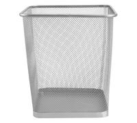 Toyvian Cesto Metálico para Basura de Hierro sin Tapa, Cuadrado Pequeño Color Plateado, Papelera de Oficina Resistente al Agua y Anticorrosión, Cubo de Basura Doméstico para Hogar