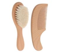 Toyvian Champú Cepillo De Madera y Peine Cepillo De Baño Suave Cabelludo Para Cuidado De Recién Nacidos