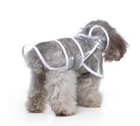 Toyvian Chubasquero Banda Reflectante de Seguridad para Perros Grandes con Capucha Ajuste Cómodo y Correas Ajustables en Poliéster Blanco para Cuello y Abdomen