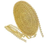 Toyvian Cinta de Encaje Trenzado Dorado 06 CM 50 M para Costura y Manualidades Adorno Floral Forma de S Ribete Metálico para Bodas Disfraces y Decoración Vintage