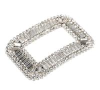 Toyvian Clip para Zapatos de Novia Gemas de Imitación Hebilla Desmontable Cuadrada Grande Base Plateada Decoración de Cristal para Bodas y Eventos Accesorio Elegante y Brillante