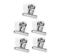 Toyvian Clips de Ventosa de Acero Inoxidable, 5piezas Pinzas de Succión Fuerte Multiusos para Cocina, Baño Oficina Soporte de Pared Sin Taladro para Carteles Paños y Notas Resistente al Óxido