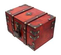 Toyvian Cofre Pequeño de Madera con Cerradura de Combinación Vintage Caja Decorativa para Joyas y Recuerdos Organizador Seguro para Almacenamiento y Uso Infantil Color Rojo Antiguo