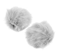 Toyvian Colas de Conejo Esponjosas 2 Piezas Clip Gris Claro, Accesorios para Disfraces, Fiestas y Juegos de Rol, Fácil Colocación y Retiro