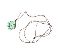 Toyvian Colgante de Fluorita Verde Natural con Envoltura de Alambre Collar de Piedra Cruda Octaédrica Joyería de Cristal para Espiritualidad y Concentración Regalo para Hombres y Mujeres