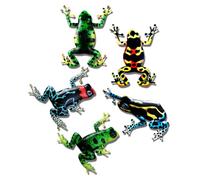 Toyvian Colgante de Hierro de Rana para Decoración de Pared y Jardín, Juego de 5 Piezas Coloridas, Escultura Metálica Artesanal para Exterior E Interior, Adorno de Pared Resistente