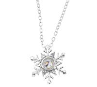 Toyvian Collar de Copo de Nieve Proyección de 100 Idiomas Te Amo Plata para Mujer y Niña Accesorio Elegante para Obsequio de San Valentín