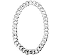 Toyvian Collar de Estilo Hip Hop Exagerado Cadena Decorativa de Plástico Color Plata 35X90 CM Accesorio para Fiesta y Noche Cadena Llamativa Cuello