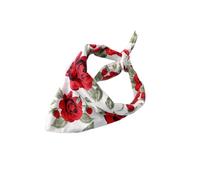 Toyvian Collar de Saliva para Perros y Mascotas Babero Triangular de Algodón Blanco Diseño de Rosas Rojas para San Valentín Ajuste de 25 a 48 CM Accesorio Decorativo para Collares