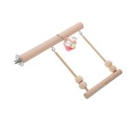 Toyvian Columpio de Madera para Pájaros Pequeños Juguete Colgante para Soporte Natural para Jaula para Masticar y Explorar Decoración Simple y Resistente