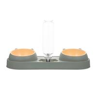 Toyvian Comedero Automático Doble para Perros y Gatos, Dispensador de Comida y Agua, Material PP Seguro, Color Verde, Adecuado para Alimentación Práctica en Casa, Estilo Aleatorio