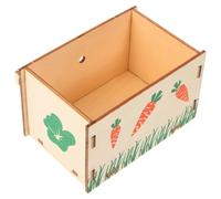 Toyvian Comedero de Madera Khaki Multiusos para Conejos y Mascotas Pequeñas Soporte para Heno, Diseño Resistente al Desgaste Adecuado para Uso Diario
