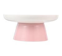 Toyvian Comedero para Gatos de Cerámica Base Estable y Diseño Alto, Cuenco para Gatos y Gatitos, Accesorio para Mascotas Domésticas, Tazón Decorativo Rosa Estampado de Huella y Hueso