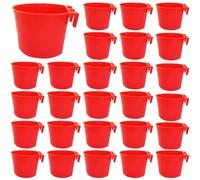 Toyvian Comederos para Pájaros para Jaula 30 Piezas de Plástico Reutilizables Borde Liso Seguro Tazas Cooperativas Ligeras y Lavables para Alimentación Diaria de Aves y Pollos