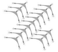 Toyvian Conector Giratorio de Acero Inoxidable 3 Vías para Pesca Eslabones Giratorios Triples 15 Piezas Accesorio Profesional para Aparejos de Pesca en Agua Salada y Dulce Anti-torsión