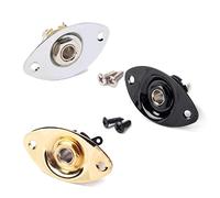 Toyvian Conector Jack de Guitarra Ovalado de 6,35 MM con Tornillos de Montaje, Accesorio de Repuesto de Hierro y Cobre Guitarra Eléctrica con Acabado Plateado