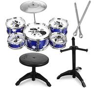 Toyvian Conjunto De Batería De Jazz Conjunto para Niños Pequeños con Taburete Conjunto De Instrumentos Musicales Educativos Juego De Batería para Niños Juego